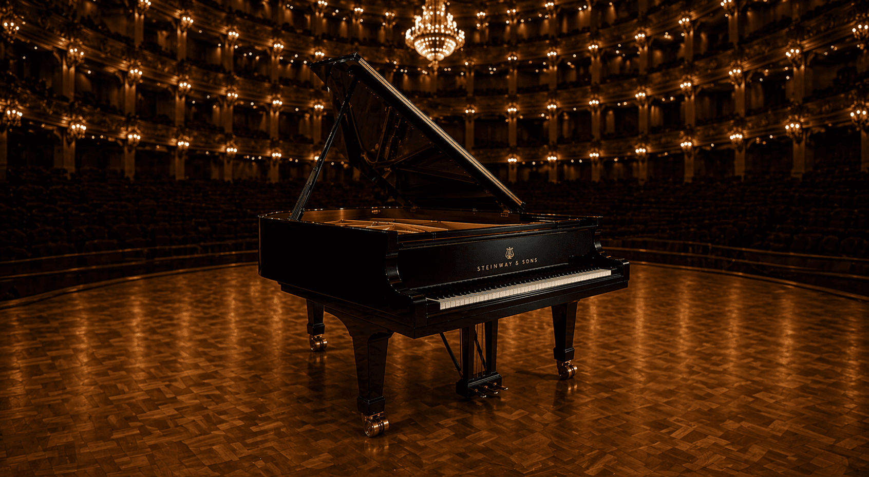 Концертный рояль Steinway & Sons в концертном зале